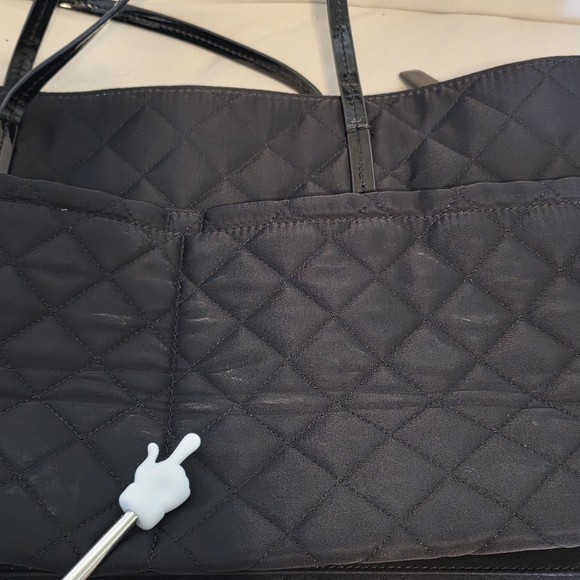 Calvin Klein Black Quilted Nylon On The Outside Tote Bag - Picture 13 of 13